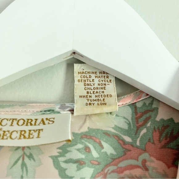 Vintage Victoria’s Secret Gold Label Satin Floral Lace‎ Midi Robe Pink Medium - Picture 6 of 13